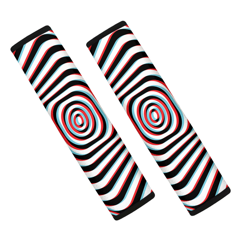 Anaglyph Optical Illusion Print Car Seat Belt Covers