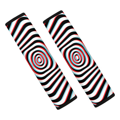 Anaglyph Optical Illusion Print Car Seat Belt Covers