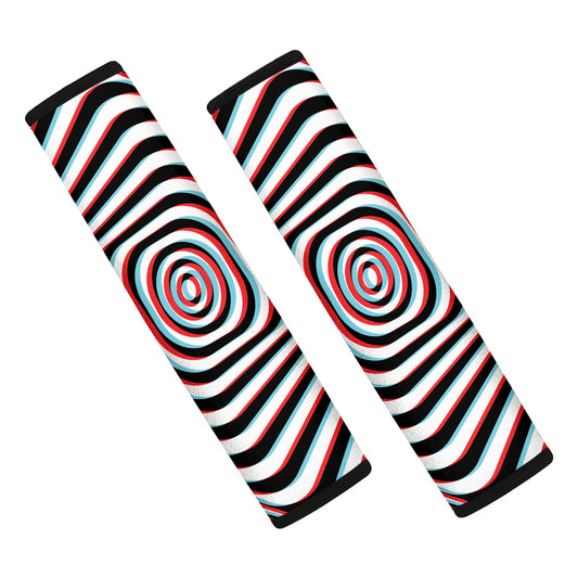 Anaglyph Optical Illusion Print Car Seat Belt Covers