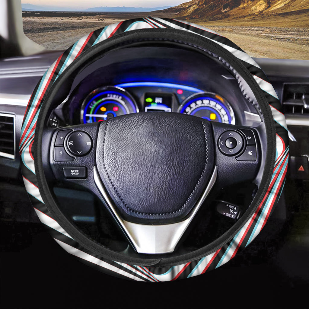 Anaglyph Optical Illusion Print Car Steering Wheel Cover