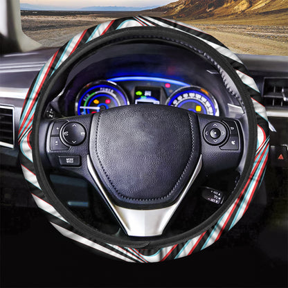 Anaglyph Optical Illusion Print Car Steering Wheel Cover