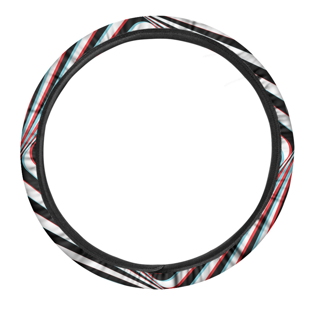 Anaglyph Optical Illusion Print Car Steering Wheel Cover
