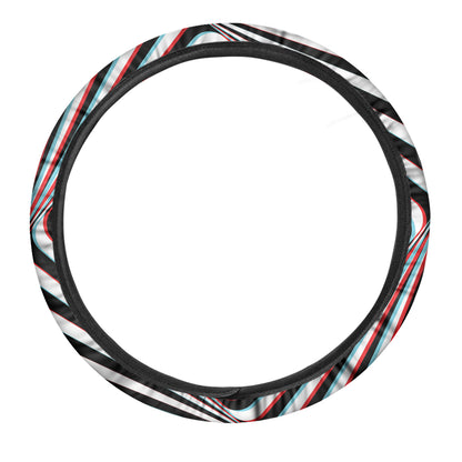 Anaglyph Optical Illusion Print Car Steering Wheel Cover
