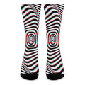 Anaglyph Optical Illusion Print Crew Socks