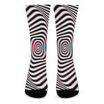 Anaglyph Optical Illusion Print Crew Socks