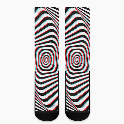 Anaglyph Optical Illusion Print Crew Socks