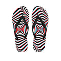 Anaglyph Optical Illusion Print Flip Flops