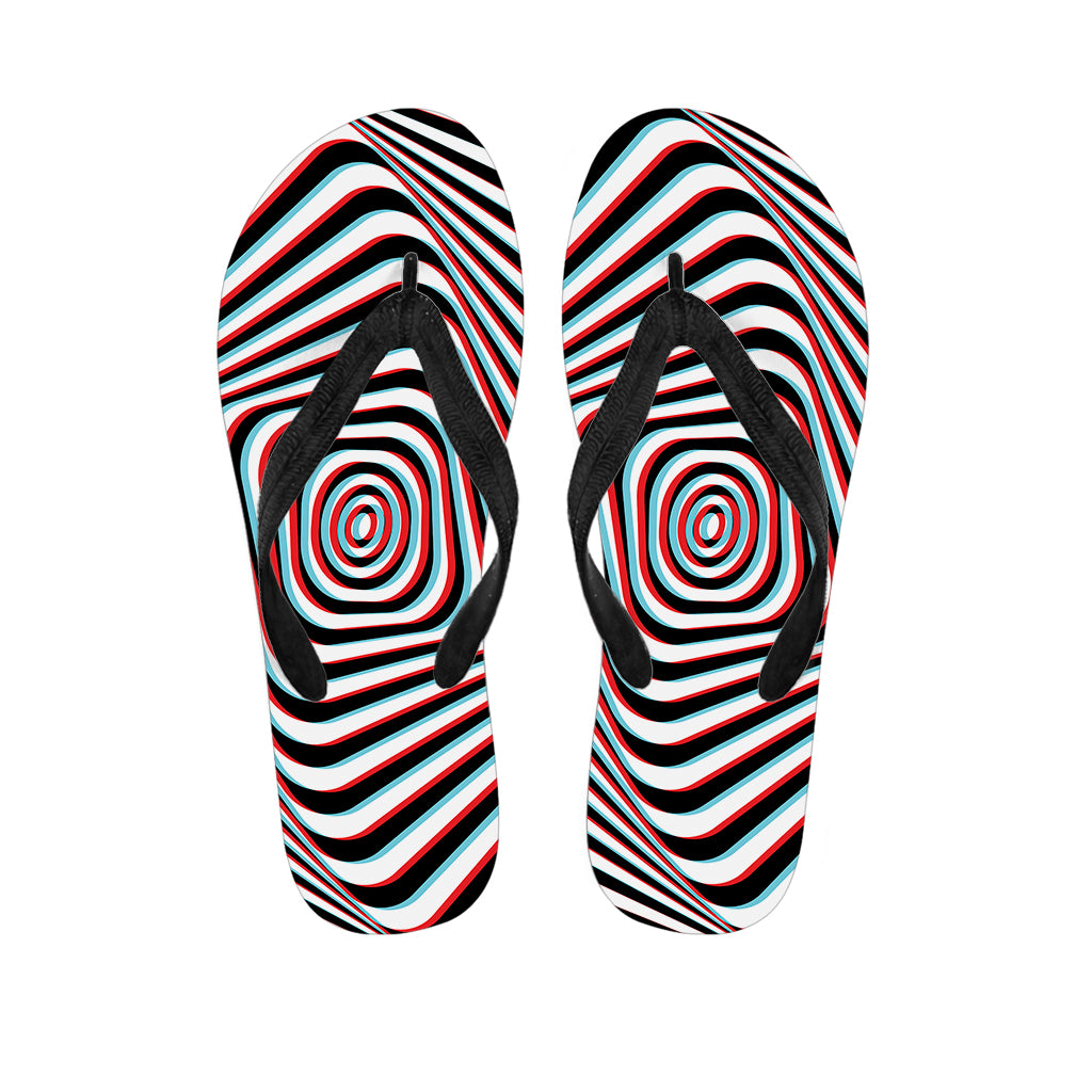 Anaglyph Optical Illusion Print Flip Flops
