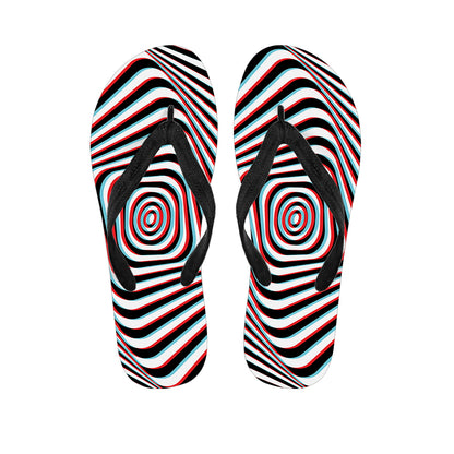 Anaglyph Optical Illusion Print Flip Flops