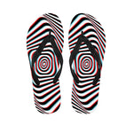 Anaglyph Optical Illusion Print Flip Flops