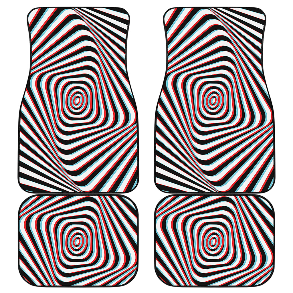 Anaglyph Optical Illusion Print Front and Back Car Floor Mats
