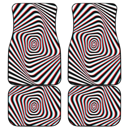 Anaglyph Optical Illusion Print Front and Back Car Floor Mats