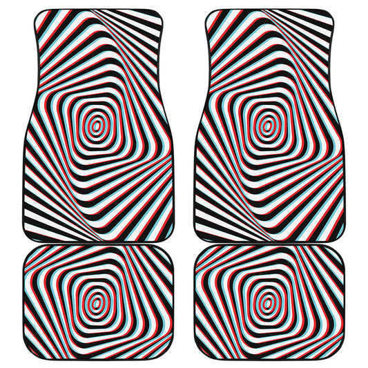 Anaglyph Optical Illusion Print Front and Back Car Floor Mats