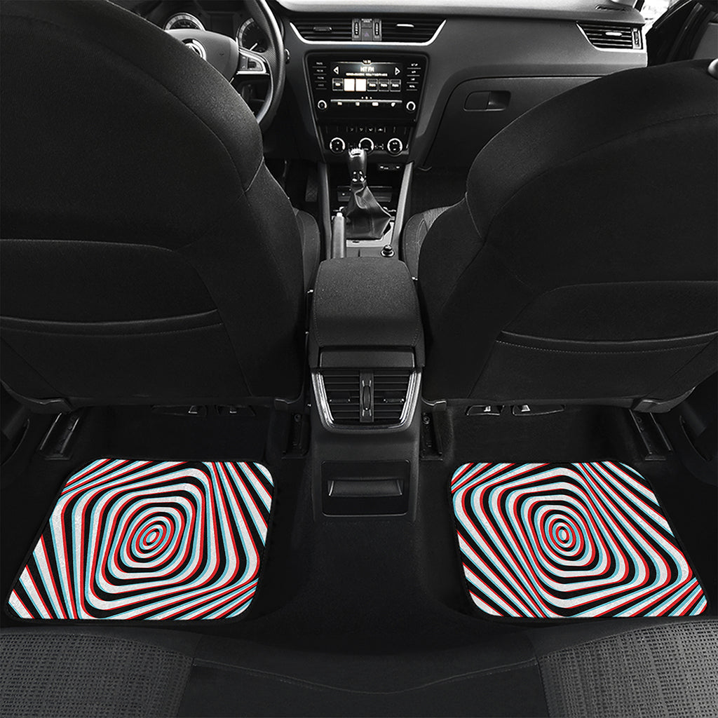 Anaglyph Optical Illusion Print Front and Back Car Floor Mats