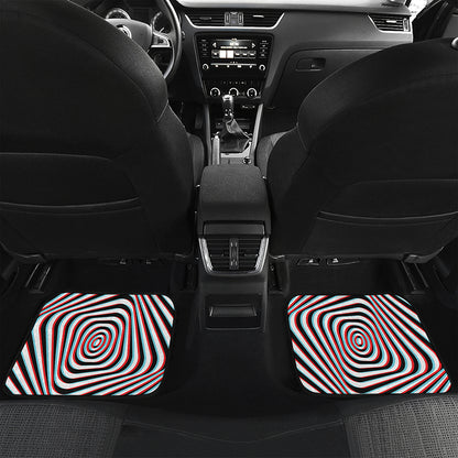 Anaglyph Optical Illusion Print Front and Back Car Floor Mats