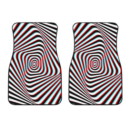 Anaglyph Optical Illusion Print Front Car Floor Mats