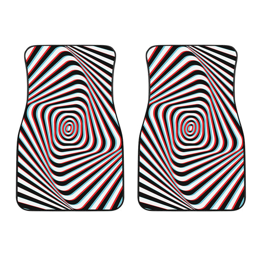 Anaglyph Optical Illusion Print Front Car Floor Mats