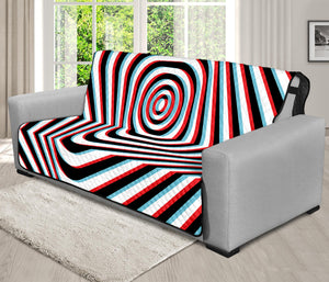 Anaglyph Optical Illusion Print Futon Protector