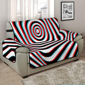 Anaglyph Optical Illusion Print Half Sofa Protector