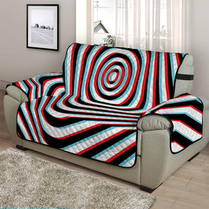 Anaglyph Optical Illusion Print Half Sofa Protector