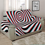 Anaglyph Optical Illusion Print Half Sofa Protector