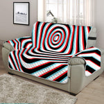 Anaglyph Optical Illusion Print Half Sofa Protector