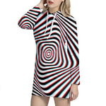 Anaglyph Optical Illusion Print Hoodie Dress