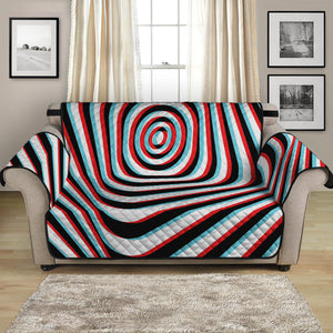 Anaglyph Optical Illusion Print Loveseat Protector