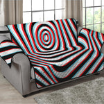 Anaglyph Optical Illusion Print Loveseat Protector