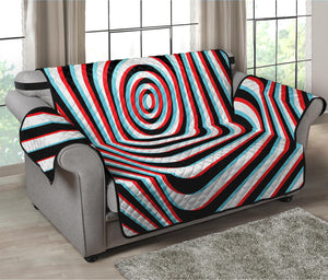 Anaglyph Optical Illusion Print Loveseat Protector