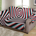 Anaglyph Optical Illusion Print Loveseat Protector