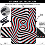 Anaglyph Optical Illusion Print Loveseat Protector