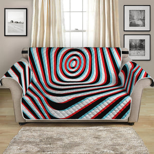 Anaglyph Optical Illusion Print Loveseat Protector