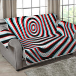 Anaglyph Optical Illusion Print Loveseat Protector