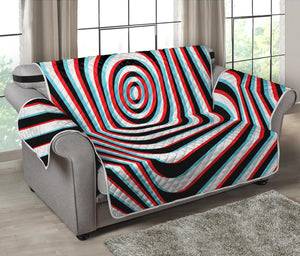 Anaglyph Optical Illusion Print Loveseat Protector