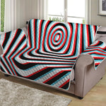 Anaglyph Optical Illusion Print Loveseat Protector