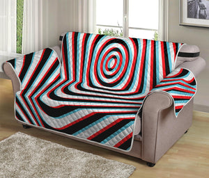 Anaglyph Optical Illusion Print Loveseat Protector