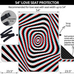 Anaglyph Optical Illusion Print Loveseat Protector