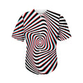 Anaglyph Optical Illusion Print Men's Baseball Jersey