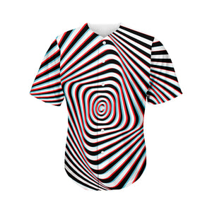 Anaglyph Optical Illusion Print Men's Baseball Jersey