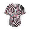 Anaglyph Optical Illusion Print Men's Baseball Jersey