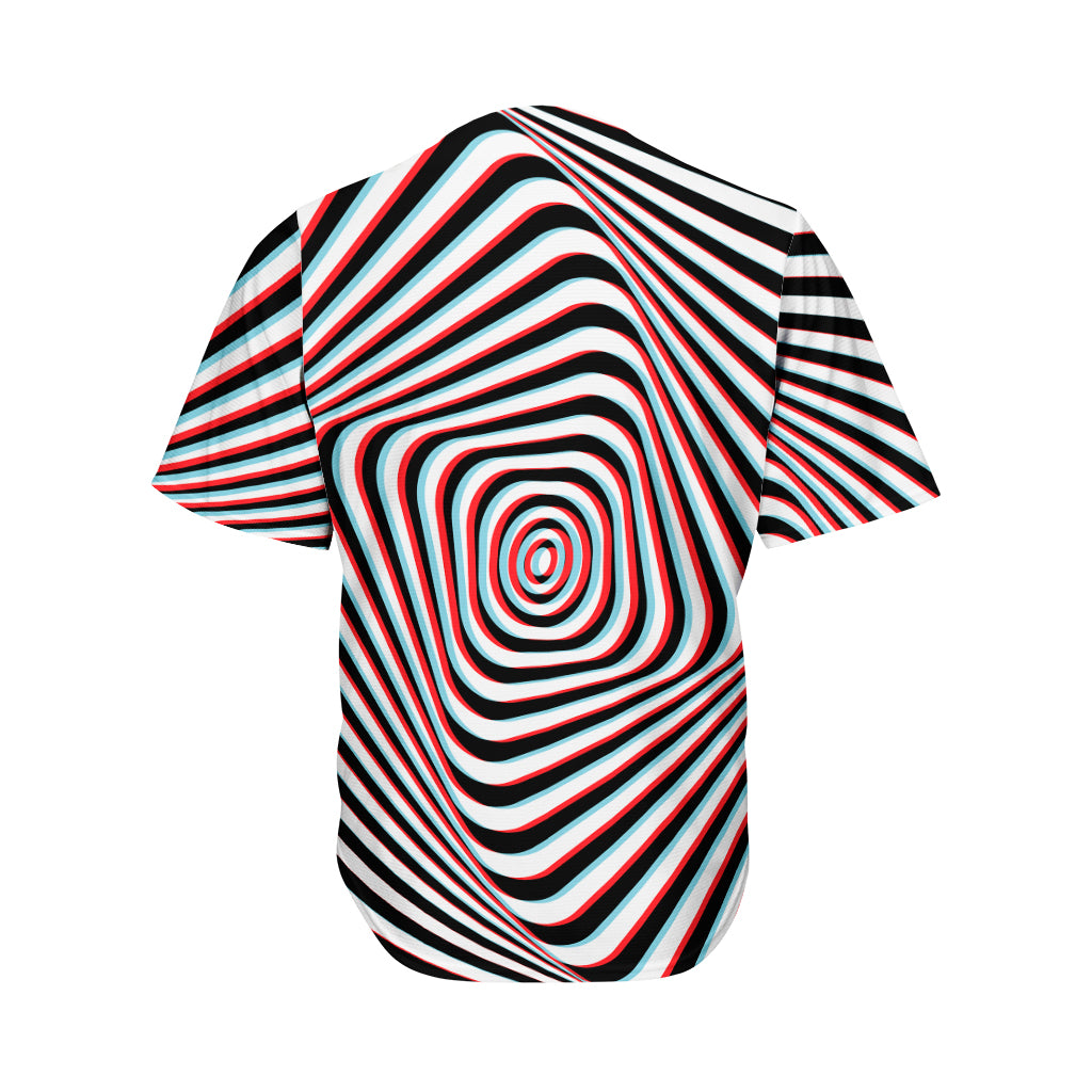 Anaglyph Optical Illusion Print Men's Baseball Jersey