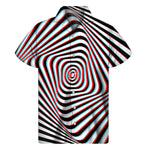 Anaglyph Optical Illusion Print Men's Short Sleeve Shirt