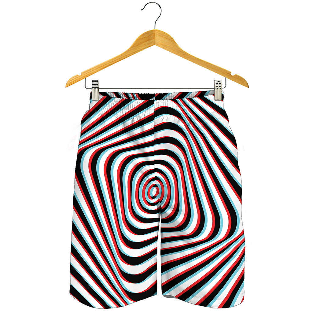 Anaglyph Optical Illusion Print Men's Shorts