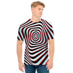Anaglyph Optical Illusion Print Men's T-Shirt