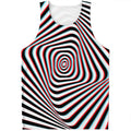 Anaglyph Optical Illusion Print Men's Tank Top