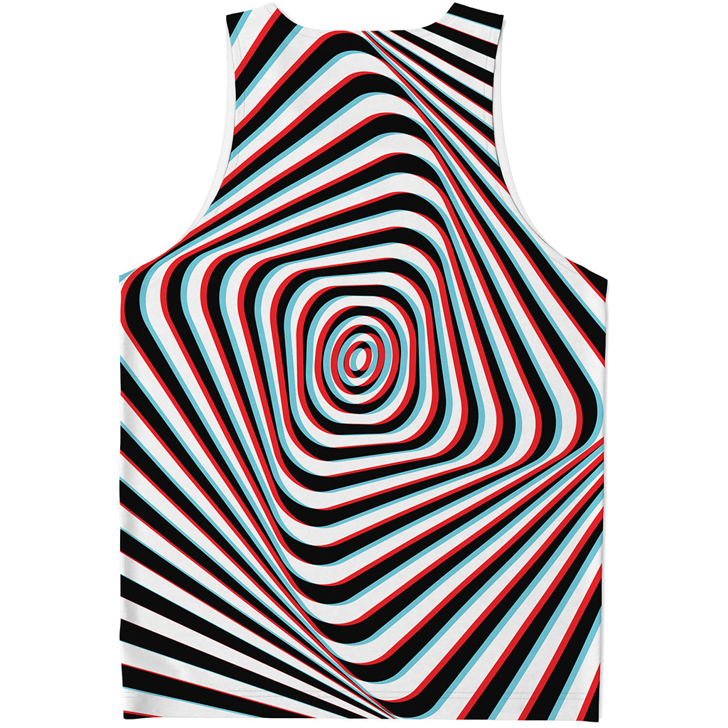 Anaglyph Optical Illusion Print Men's Tank Top