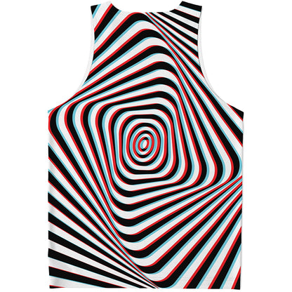 Anaglyph Optical Illusion Print Men's Tank Top