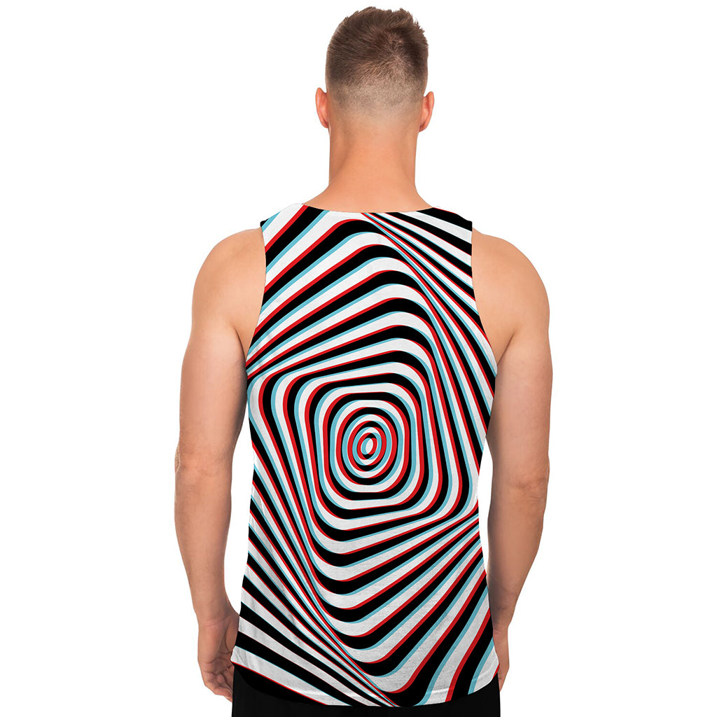 Anaglyph Optical Illusion Print Men's Tank Top