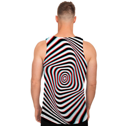 Anaglyph Optical Illusion Print Men's Tank Top